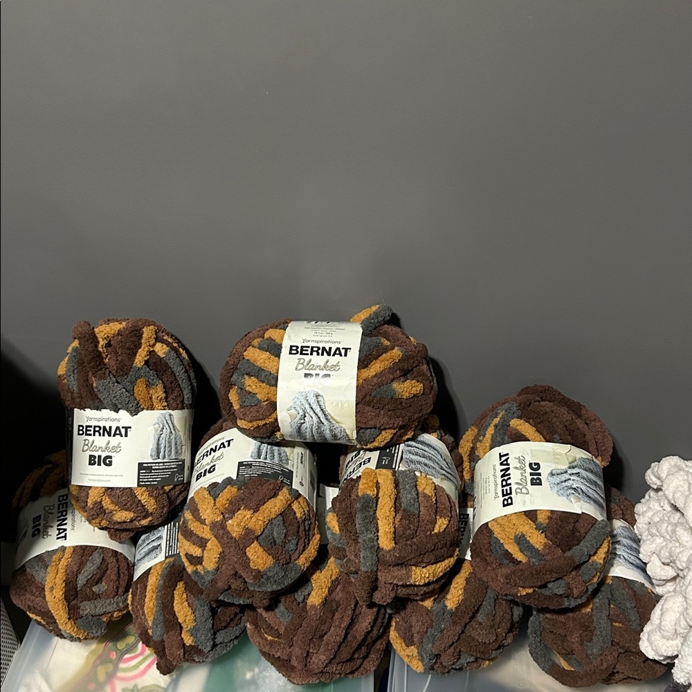 Bernat Blanket Big Plush Yarn FIREWOOD  colour Hard to find !